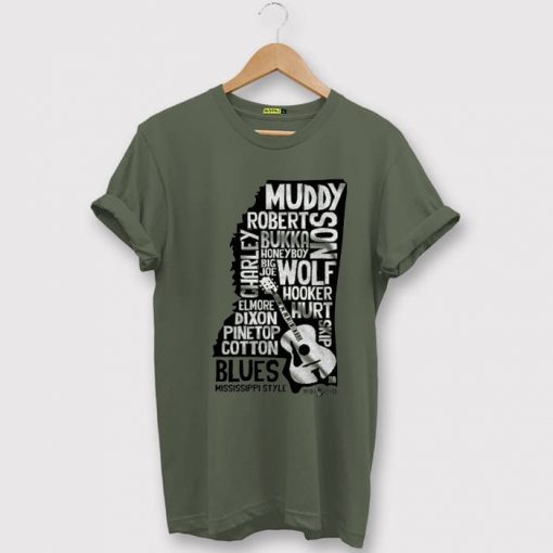 Mississippi Delta Blues map light Green Tee