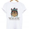 Oxford comma llama grammar nerd short sleeve t-shirt White