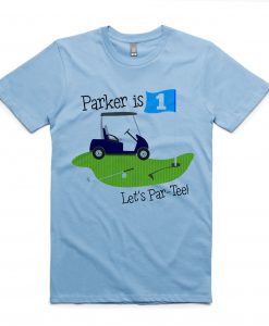 PARKER IS LETS PAR BLUE AQUA T-shirt