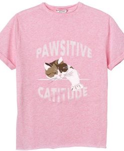 Pawsitive Catitude Pink Tees