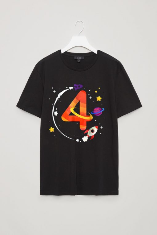 Planet In Space 4th Birthday T-shirt