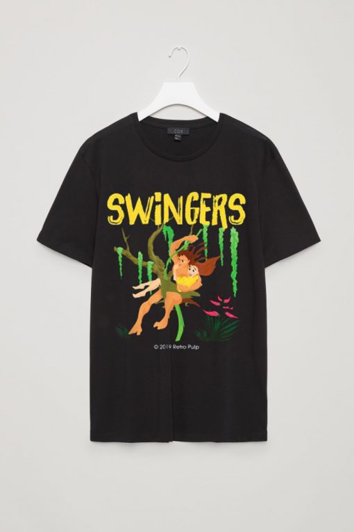 SWINGERS funny couple swinging on jungle vines T-Shirt