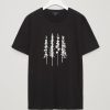 Skinny Pine Trees Black T-Shirt