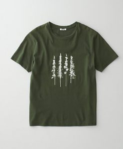 Skinny Pine Trees Green Army T-Shirt