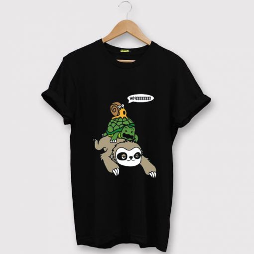 Sloth Turtle Snail Piggyback T Shirt