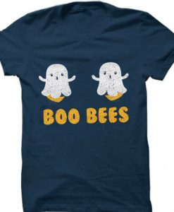 Boo Bees Funny Halloween Blue Naval T-Shirt