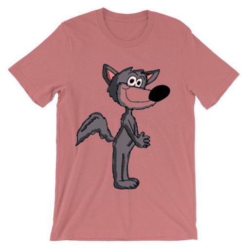 Cartoon Wolf T Shirt Pink