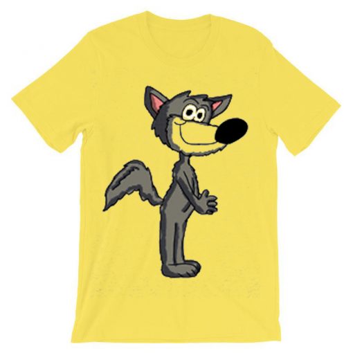 Cartoon Wolf T Shirt Yellow