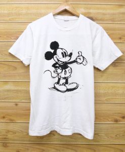 Classic Mickey Mouse Sketch White T Shirt