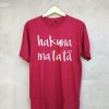 EGELEXY Hakuna Matata Letter Printed Red Shirt