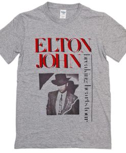 Elton John Breaking Hearts T Shirt Grey