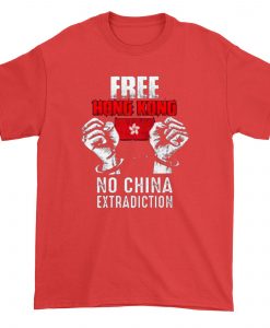 Free Hong Kong No China Extradiction red T Shirt