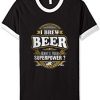 I brew beer black white ringer t shirts