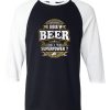 I brew beer black white sleeves baseball t shirts