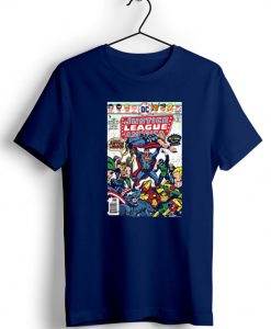 Jla VS Avengers Unisex Bue Navy T shirts