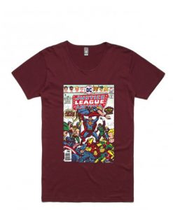 Jla VS Avengers Unisex Maroon T shirts