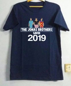 Jonas Brothers present happiness being 2019 blue navy shirt