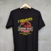 Jurassic Park Movie Universal Studios Unisex Black T shirts