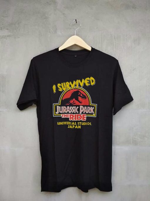 Jurassic Park Movie Universal Studios Unisex Black T shirts