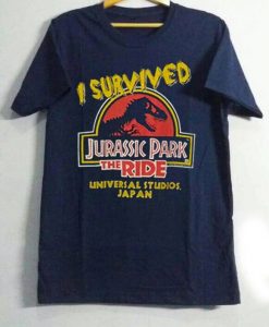 Jurassic Park Movie Universal Studios Unisex Blue T shirts