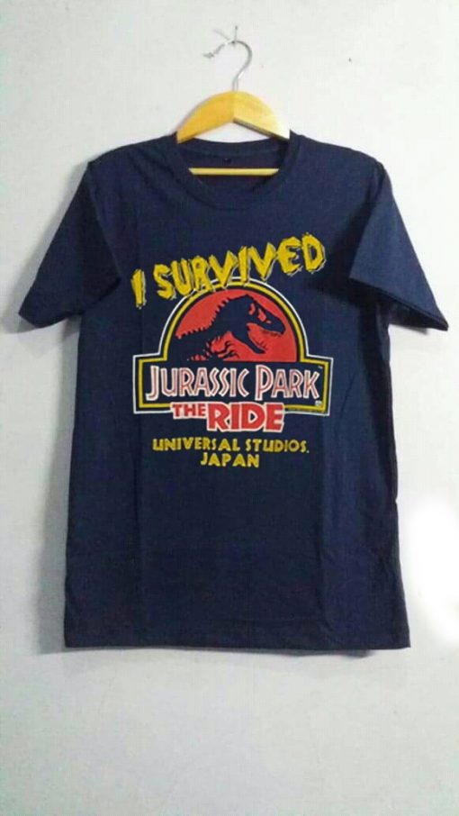 Jurassic Park Movie Universal Studios Unisex Blue T shirts