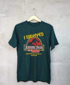 Jurassic Park Movie Universal Studios Unisex Green T shirts