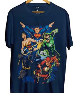 Justice League Original Action styels Blue NavyT Shirt