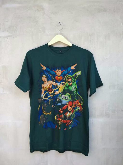 Justice League Original Action styels Green T Shirt