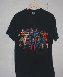 Justice League Original Lineup Black T Shirt