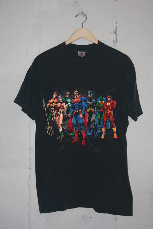 Justice League Original Lineup Black T Shirt