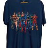 Justice League Original Lineup Blue Navy T Shirt