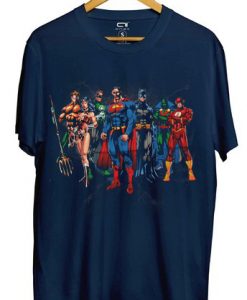 Justice League Original Lineup Blue Navy T Shirt