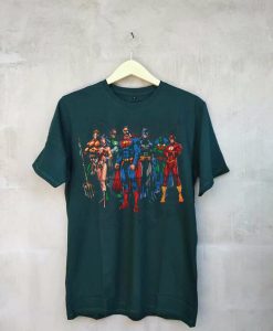 Justice League Original Lineup Green T Shirt