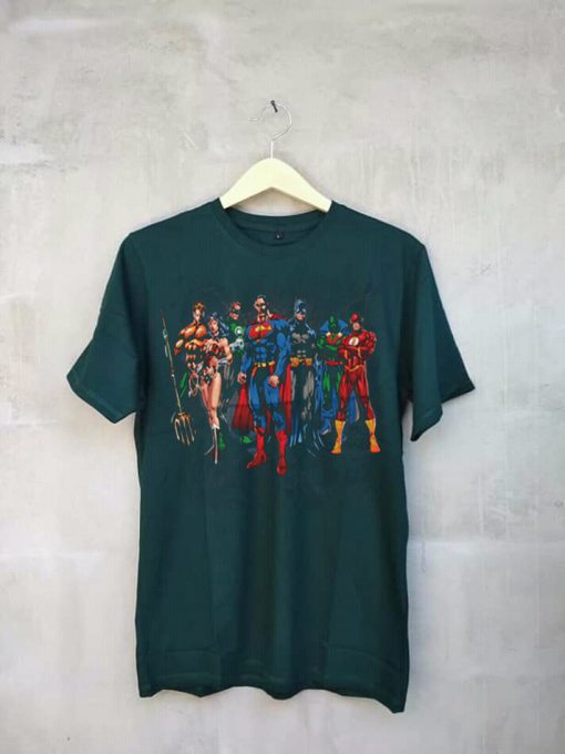 Justice League Original Lineup Green T Shirt