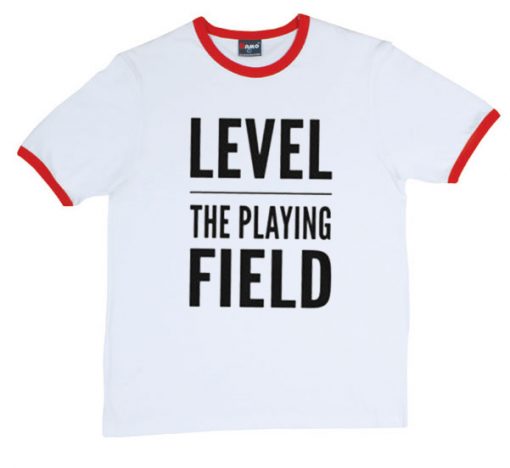 Level The Playing Field ringer red T-shirt