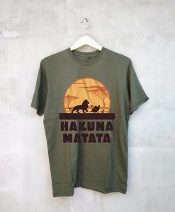 Lion King Hakuna Matata Pumbaa Timon Africa t shirt Green army