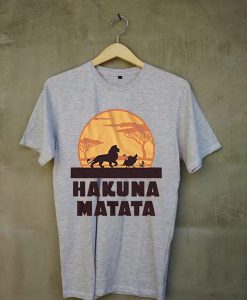 Lion King Hakuna Matata Pumbaa Timon Africa t shirt Grey