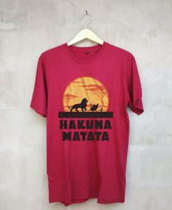 Lion King Hakuna Matata Pumbaa Timon Africa t shirt Red