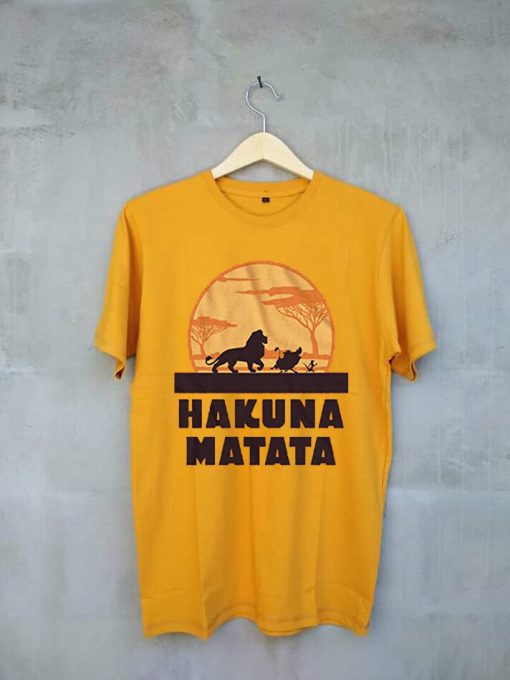 Lion King Hakuna Matata Pumbaa Timon Africa t shirt Yellow