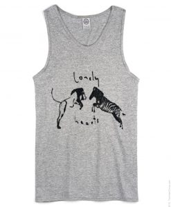 Lonely Hearts Zebra Lion grey tank top