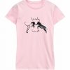 Lonely Hearts Zebra Lion pink woman T Shirt