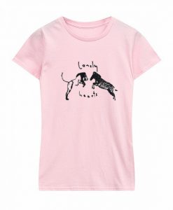 Lonely Hearts Zebra Lion pink woman T Shirt