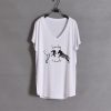 Lonely Hearts Zebra Lion wide v neck white woman T Shirt