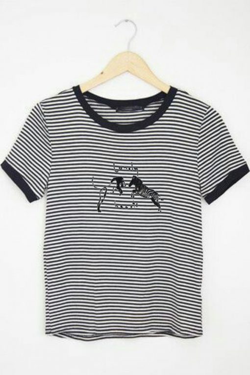 Lonely Hearts Zebra Lion zebra ringer T Shirt