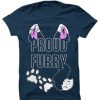 Orgulloso Furry Shoft Blue Navy T shirts