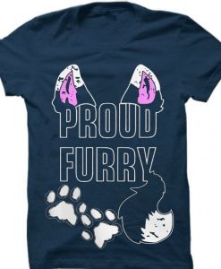 Orgulloso Furry Shoft Blue Navy T shirts