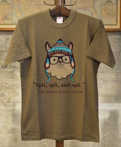 Oxford comma llama grammar nerd short sleeve t-shirt Brown