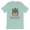 Oxford comma llama grammar nerd short sleeve t-shirt Green Mint