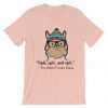 Oxford comma llama grammar nerd short sleeve t-shirt Pink