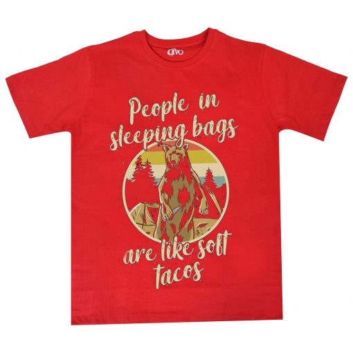 People in Sleeping Bag are Like Tacos t shirts Red